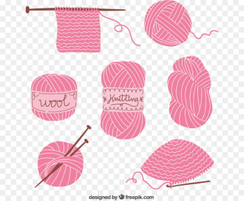 Euclidean vector Warp knitting Sewing needle - Pink ball of yarn vector material downloaded, 