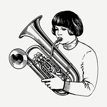 Euphonium girl drawing, vintage music | Free PSD - rawpixel Euphonium girl drawing, vintage music | Free PSD - rawpixel
