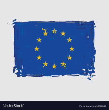  					European union flag flat artistic brush strokes vector image														