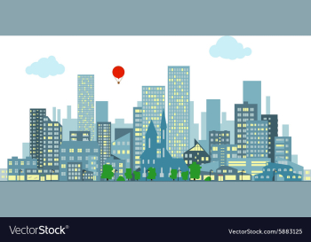 Evening cityscape vector image Evening cityscape vector image