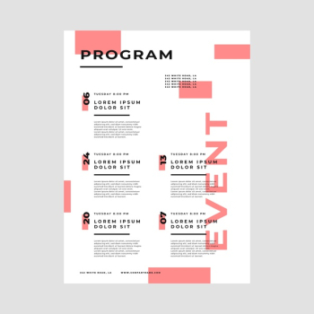 Event programming poster template Free Vector Event programming poster template Free Vector