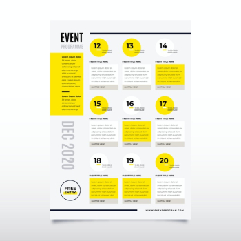 Event programming poster template Free Vector Event programming poster template Free Vector