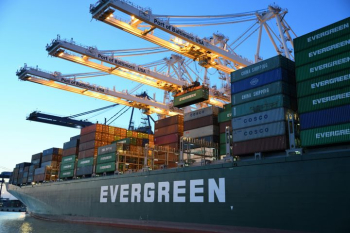 Evergreen Cargo Ship at Port Evergreen Cargo Ship at Port