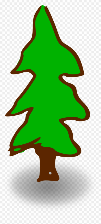 Evergreen - Cartoon Tree With Transparent Background
