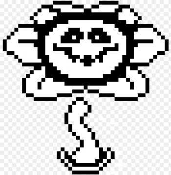 evil flowey png clip art black and white stock - undertale flowey ...