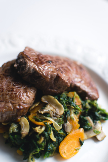 Excellent beef steak with vegetables Excellent beef steak with vegetables