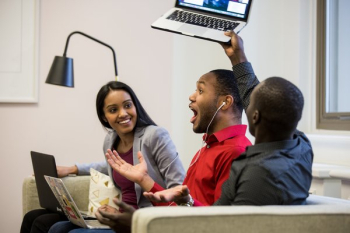 Excited Friends On Couch Excited Friends On Couch