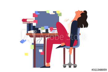 Exhausted businesswoman sitting in the office Exhausted businesswoman sitting in the office
