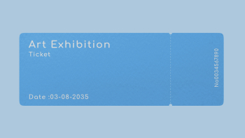 Exhibition ticket mockup, blue 3D | Free PSD Mockup - rawpixel