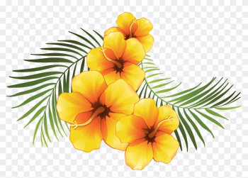 Exotic Floral Decoration Transparent Png Clip Art Image - Transparent Tropical Flower Clipart