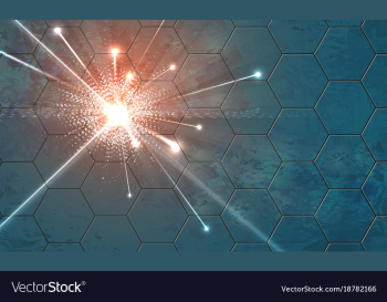 explosion on a background with hexagons