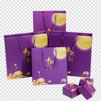 Exquisite purple moon cake box transparent background PNG clipart