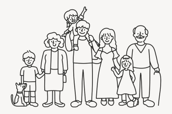 Extended family hand drawn clipart, | Free PSD Illustration - rawpixel Extended family hand drawn clipart, | Free PSD Illustration - rawpixel