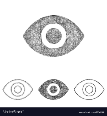 Eye icon set - sketch line art vector image Eye icon set - sketch line art vector image