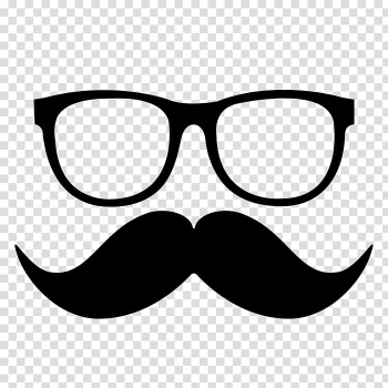 Eyeglasses with black frames illustration, Moustache Hipster Beard , moustache transparent background PNG clipart