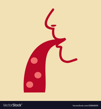 Face vomiting flat cartoon character icon vomit vector image Face vomiting flat cartoon character icon vomit vector image