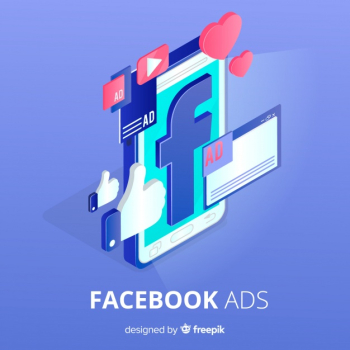 Facebook ads flat background Facebook ads flat background