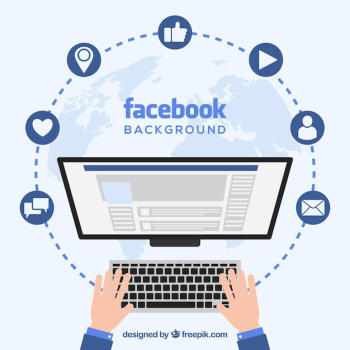 Facebook background with computer screen Facebook background with computer screen