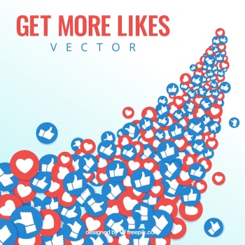 Facebook background with hearts and likes Facebook background with hearts and likes
