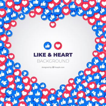 Facebook background with likes and hearts Facebook background with likes and hearts