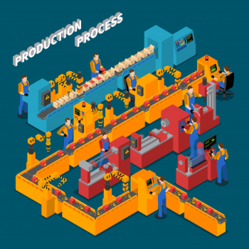 Factory isometric composition Factory isometric composition