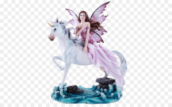 Fairy riding Unicorn Legendary creature Figurine - water unicorn 