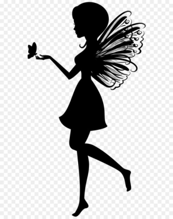 Fairy Silhouette Clip art - Fairy with Butterfly Silhouette PNG Clip Art Image 