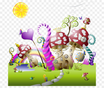 Fairy tale Cartoon Illustration - Cute fairy-tale world Fairy tale Cartoon Illustration - Cute fairy-tale world