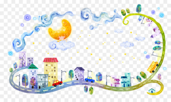 Fairy tale Illustration - Moon City Fairy tale Illustration - Moon City