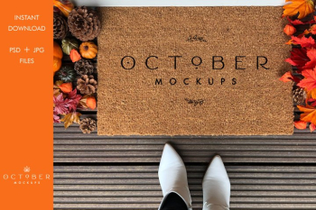 Fall Doormat mockup | Personalized doormat mockup JPG and PS