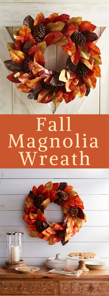 Fall Magnolia wreath, Fall colors Autumn wreath, Harvest wreath ...