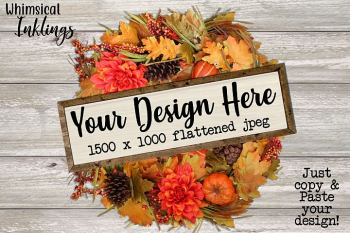 Fall Wreath Sign Mock Up