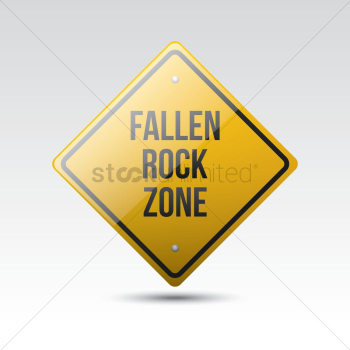 Fallen rock zone sign Fallen rock zone sign