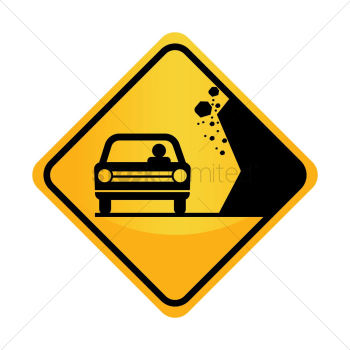 Falling rocks sign Falling rocks sign