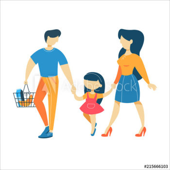 Family in supermarket Family in supermarket