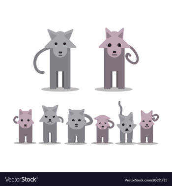 Family of wolves vector image Family of wolves vector image