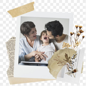 Family png sticker instant photo, | Free PNG - rawpixel