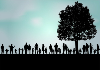 Family silhouettes in nature. Family silhouettes in nature.