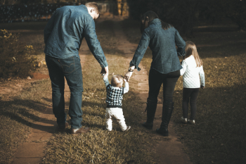Family Walking on Path Family Walking on Path