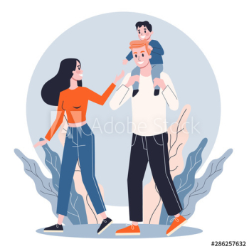 Family walking together