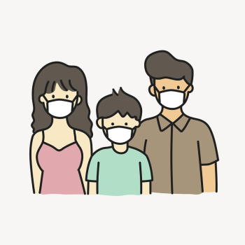 Family wearing mask collage element, | Free Vector - rawpixel Family wearing mask collage element, | Free Vector - rawpixel