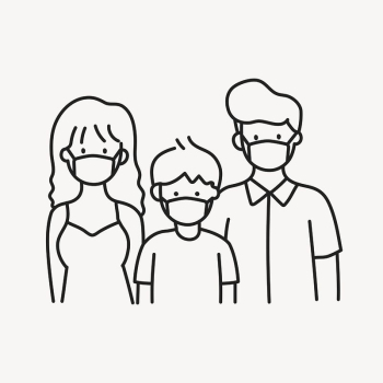 Family wearing mask hand drawn | Free PSD Illustration - rawpixel Family wearing mask hand drawn | Free PSD Illustration - rawpixel