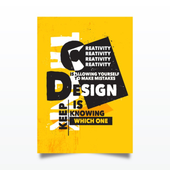 Famous design quotes typographic poster Free Vector Famous design quotes typographic poster Free Vector