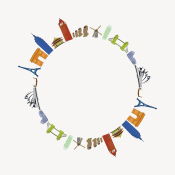 Famous landmarks clipart, abstract illustration. | Free Photo - rawpixel