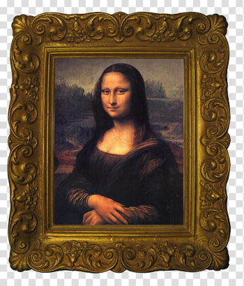 Famous Paintings Icons , davinci, Mona Lisa framed painting transparent background PNG clipart