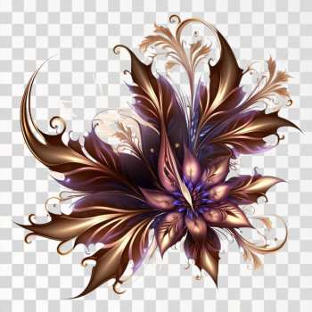 Fantasy flower, luxury and royal, PNG transparent background