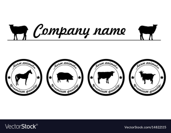 Farm animals premium quality silhouettes vector image Farm animals premium quality silhouettes vector image