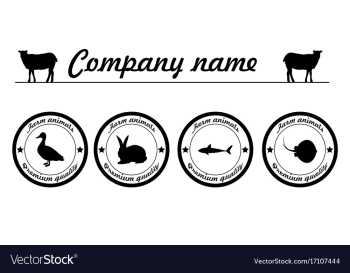 Farm animals premium quality silhouettes vector image Farm animals premium quality silhouettes vector image