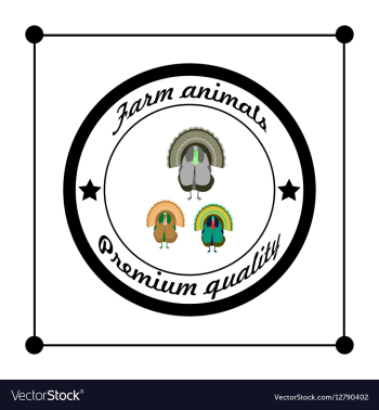 Farm animals silhouettes isolated turkey vector image Farm animals silhouettes isolated turkey vector image