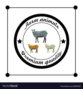 Farm animals silhouettes premium quality isolated vector image Farm animals silhouettes premium quality isolated vector image